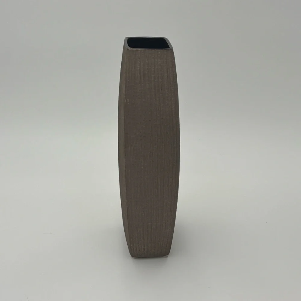 Vintage C&B Ceramic Ribbed Modern Vase 13” Tall